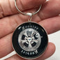Vintage Cragar 5 Spoke Mag Wheel Hoosier Raised White Letter 1.2" Diameter Keychain
