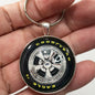 Vintage Cragar 5 Spoke Mag Wheel Goodyear Eagle Raised Yellow Letter 1.2" Diameter Keychain