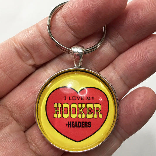 Vintage Hooker Headers Logo 1.2" Diameter Keychain