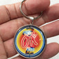 Vintage We Sell Used Ok Cars Chevrolet Neon Sign 1.2" Diameter Keychain