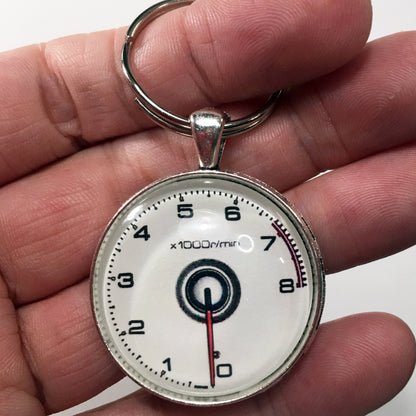 Acura 8K RPM Tachometer Gauge Manual Transmission 1.2" Diameter Keychain