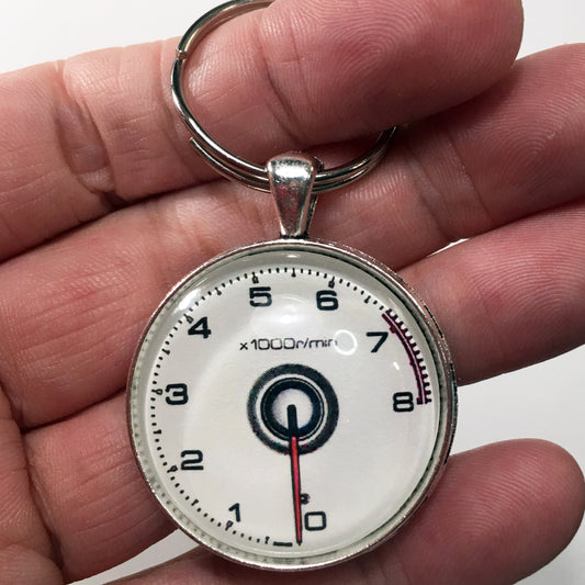 Acura 8K RPM Tachometer Gauge Manual Transmission 1.2" Diameter Keychain