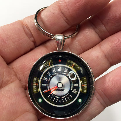 Ford F100 Truck MultiGauge 100 MPH Speedometer Gauge 1.2" Diameter Keychain
