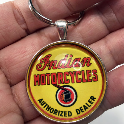 Vintage Indian Motorcycle Authorised Dealer Sign 1.2" Diameter Keychain
