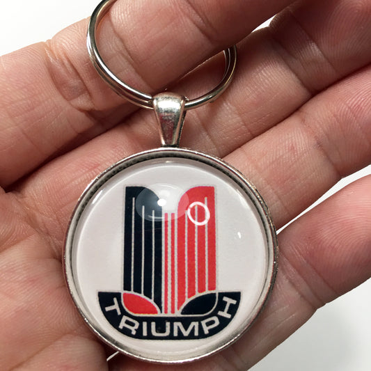 Vintage Triumph Motor Company TR Logo Badge Emblem 1.2" Diameter Keychain