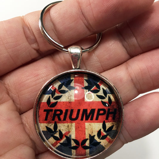 Vintage Triumph Motor Company Car Badge Emblem 1.2" Diameter Keychain