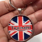 Vintage Triumph Motorcycle Sign Union Jack Flag 1.2" Diameter Keychain