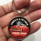 Vintage 1950's Older & Wiser Speed Shop Sign 1.2" Diameter Keychain
