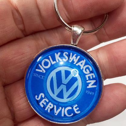 Volkswagen VW "Neon" Service Sign 1.2" Diameter Keychain