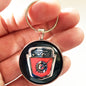 Vintage Ford Lightning Bolt Grille Emblem Badge Logo 1.2" Diameter Keychain