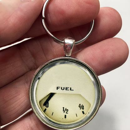 Vintage British Smith's Fuel Gas Gauge 1.2" Diameter Keychain