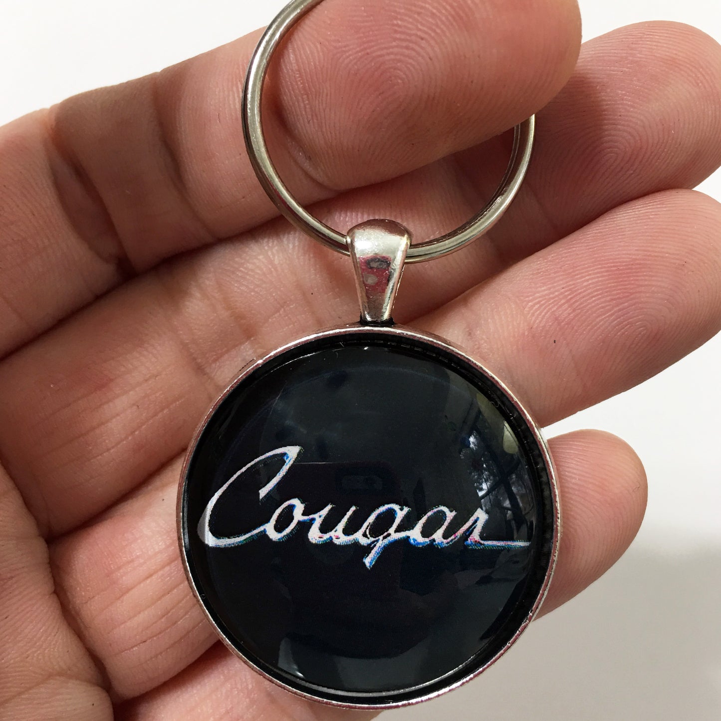 Vintage Mercury Cougar Cursive Emblem Badge Logo 1.2" Diameter Keychain