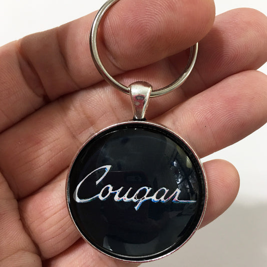Vintage Mercury Cougar Cursive Emblem Badge Logo 1.2" Diameter Keychain