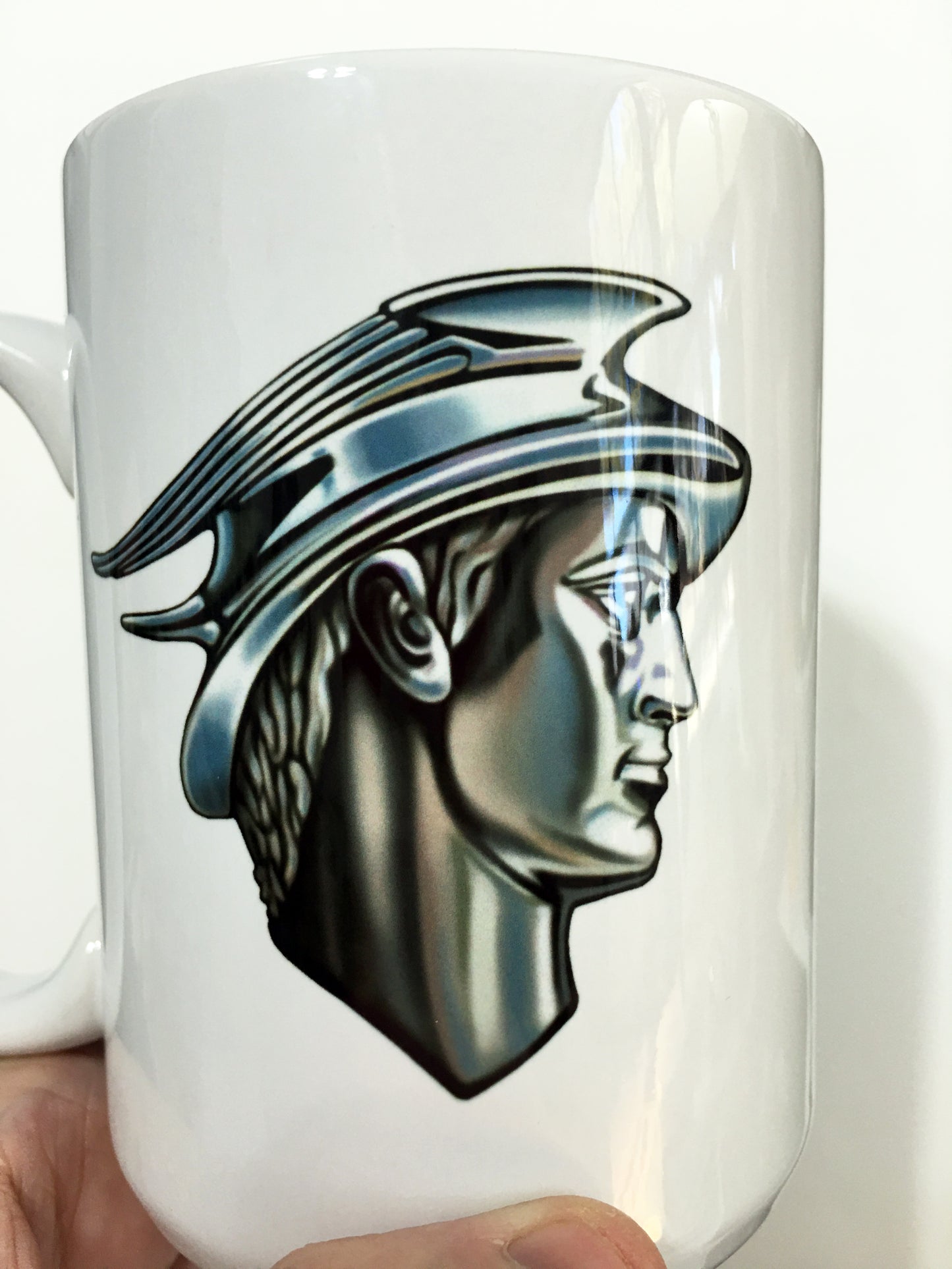 Merc Man Chrome Mercury Man Sales & Service Sign LARGE 15 oz. Ceramic Mug