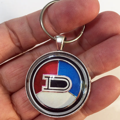 Vintage Datsun Logo Emblem Badge 1.2"Diameter  Keychain