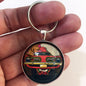 Vintage Plymouth Barracuda Magazine Ad Drawing 1.2" Diameter Keychain