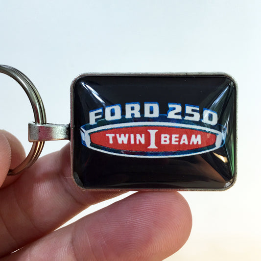 Vintage Ford F250 Twin I Beam Truck Fender Emblem 1" x 1.25" Diameter Keychain
