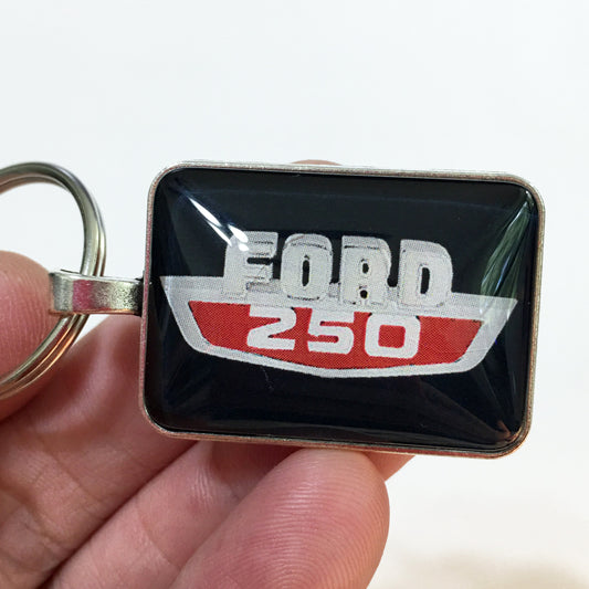 Vintage Ford F250 Truck Fender Emblem 1" x 1.25" Diameter Keychain