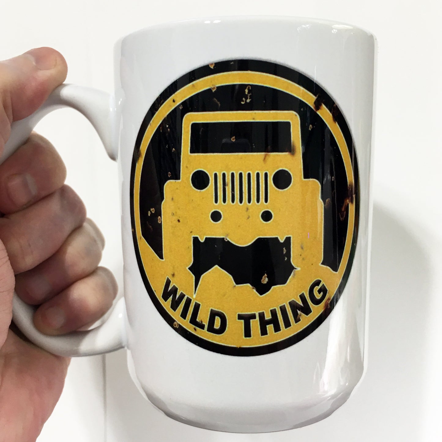 Distressed Jeep Sign Large 15 oz. Mug