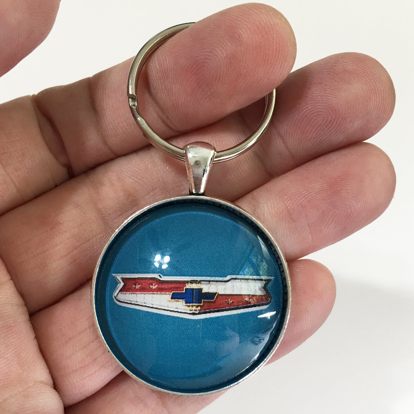 Vintage Chevrolet Bel Air Emblem 1.2" Keychain