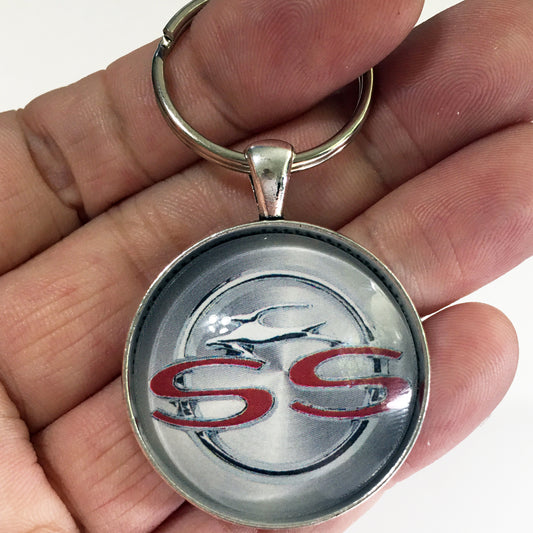 Vintage Chevy Impala SS Super Sport Chrome Emblem Badge 1.2" Keychain