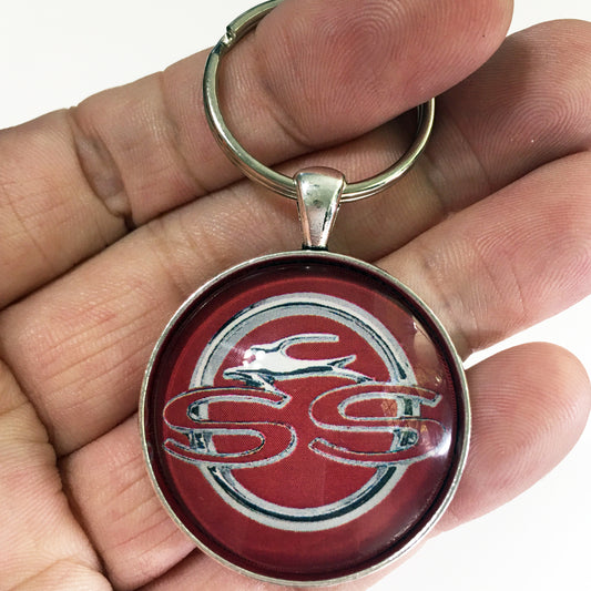 Vintage Chevy Impala SS Super Sport Chrome Emblem Badge 1.2" Keychain