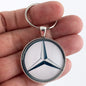 Mercedes Benz Wheel Cap Trunk Emblem Badge Logo 1.2" Diameter Keychain