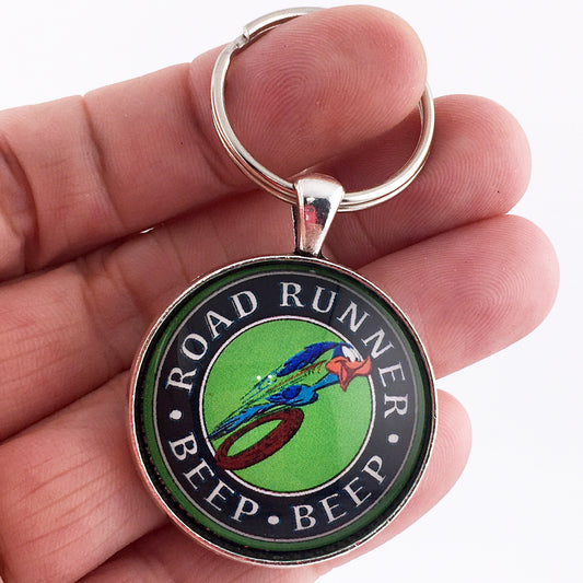 Vintage Plymouth Road Runner Emblem Badge Ornament Logo 1.2" Diameter Keychain