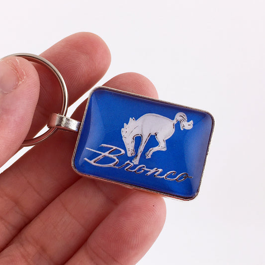 Vintage Ford Bronco Fender Emblem 1" x 1.25" Diameter Keychain
