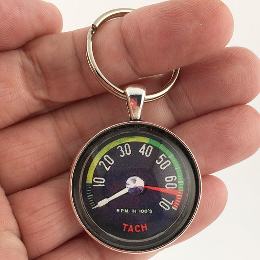 Vintage Chevrolet Corvette C1 7K RPM Gauge 1.2" Keychain