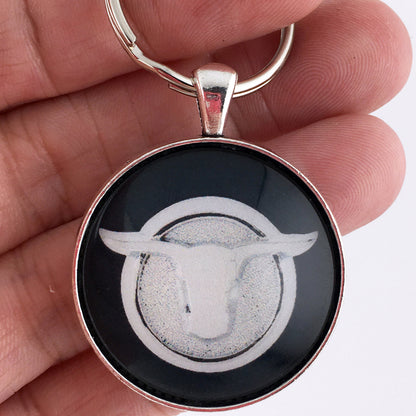 Ford Ranchero Bull Emblem Badge Ornament Logo 1.2" Diameter Keychain