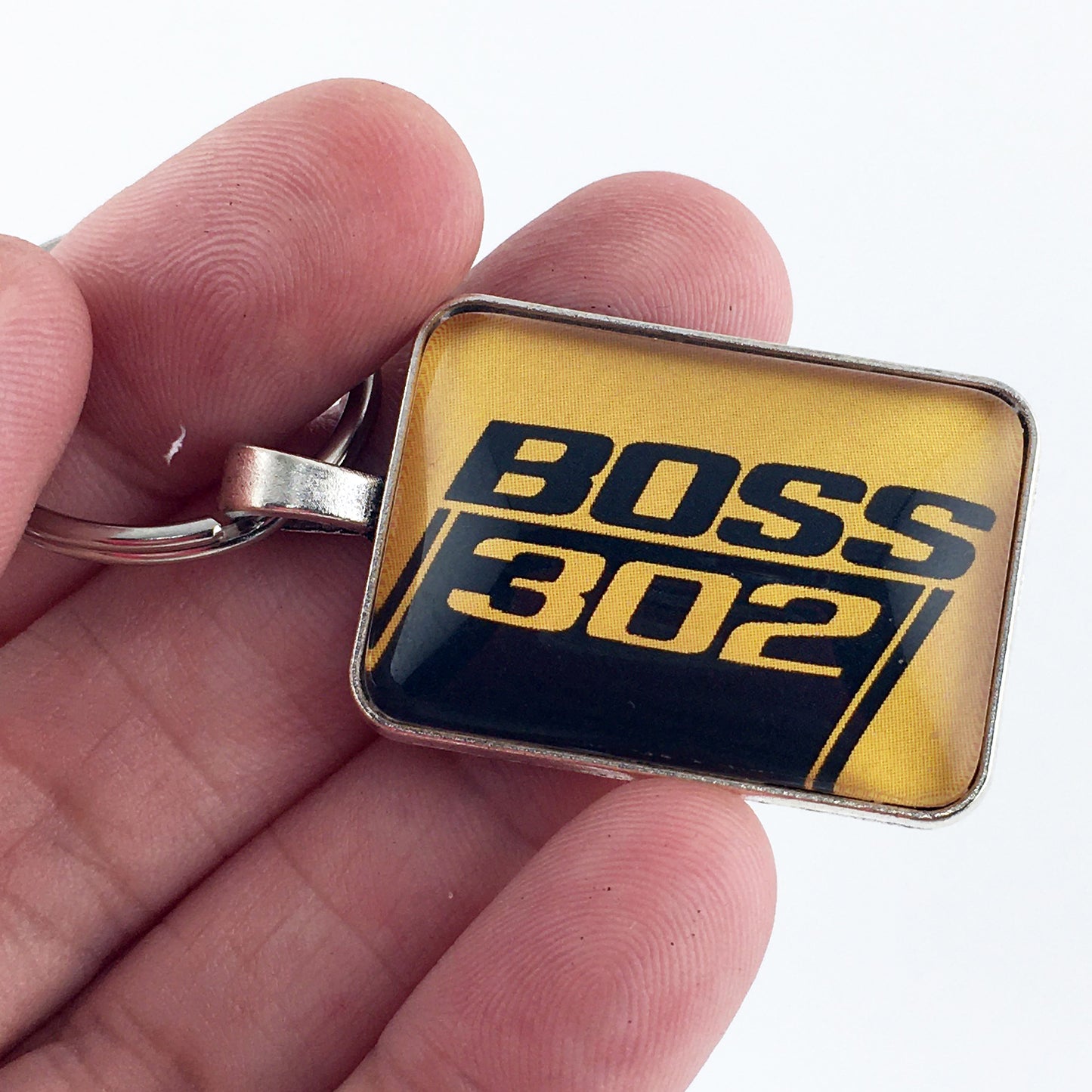 Ford Mustang Boss 302 Gold 1" x 1.25" Keychain