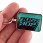 Ford Mustang Boss 302 Teal 1" x 1.25" Keychain