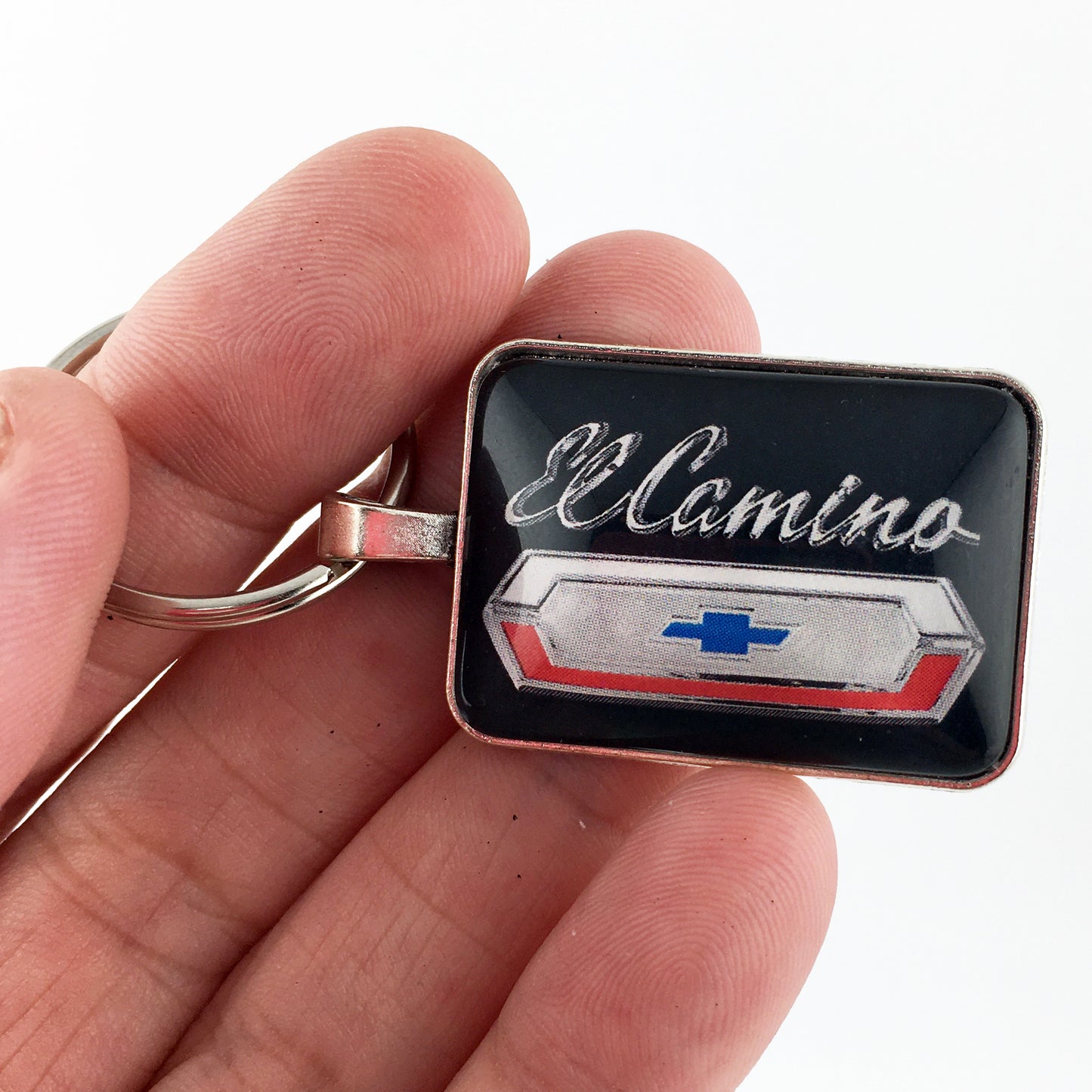 Vintage Chevrolet El Camino Tailgate Emblem Badge Logo 1" x 1.25" Keychain