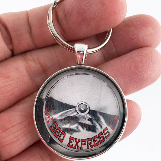 360 Express Chrome Mopar Air Cleaner Decal 1.2" Diameter Keychain