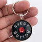 Red Eject Car Button 1.2" Diameter Keychain