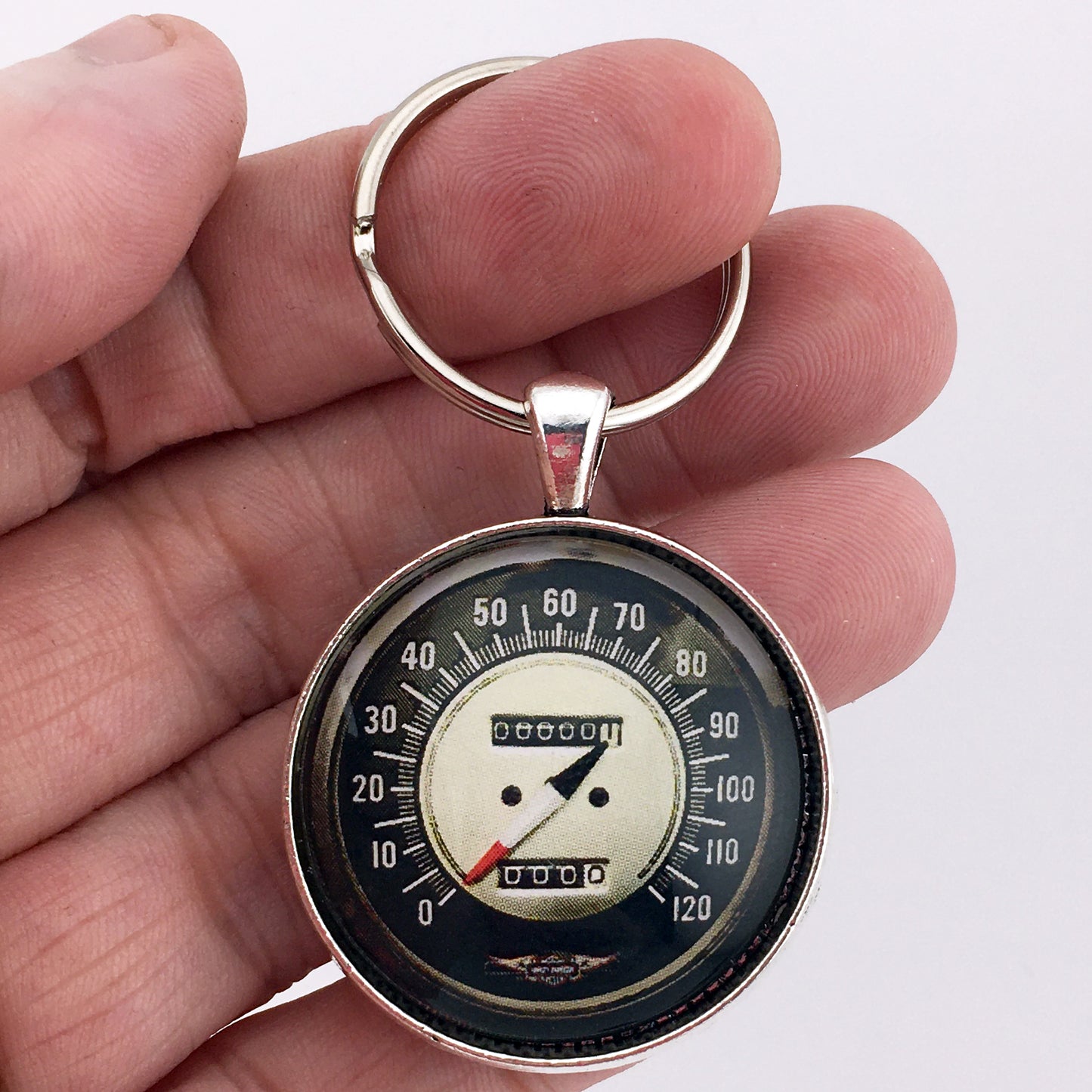 Vintage Harley Davidson 120 MPH Speedometer 1.2" Keychain