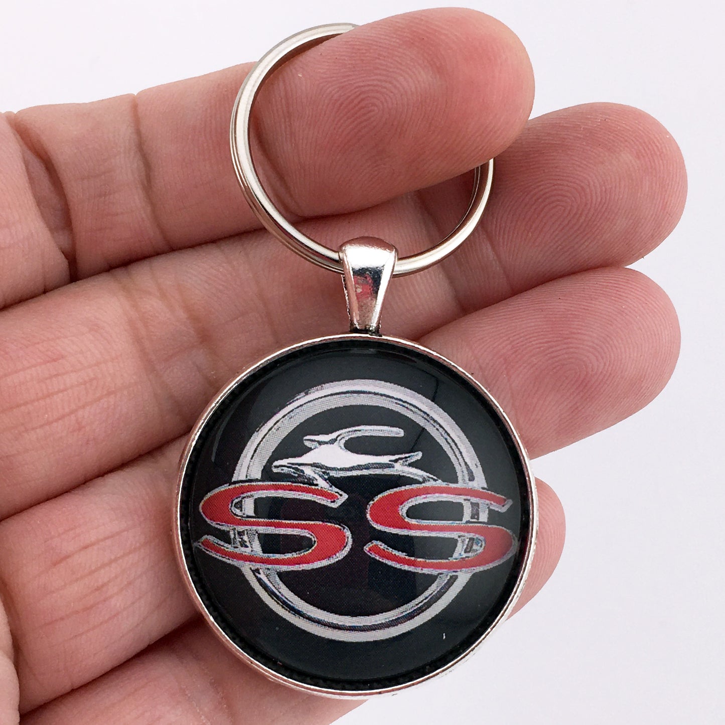 Vintage Chevy Impala SS Super Sport Chrome Emblem Badge 1.2" Keychain