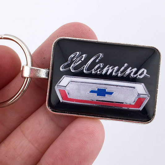 Vintage Chevrolet El Camino Tailgate Emblem Badge Logo 1" x 1.25" Keychain