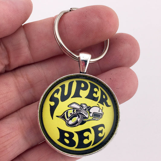 Vintage Dodge Super Bee Emblem Badge Ornament Logo 1.2" Diameter Keychain