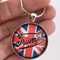 Vintage Triumph Motorcycle Sign Union Jack Flag 1.2" Diameter Keychain