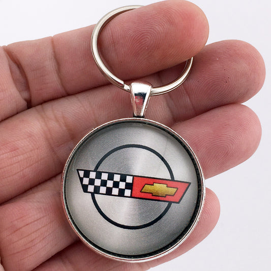 Vintage 1984-1996  Chevrolet Corvette C4 Center Cap Emblem  1.2" Keychain