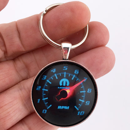 Vintage Mopar 10K RPM Tachometer Gauge 1.2" Diameter Keychain