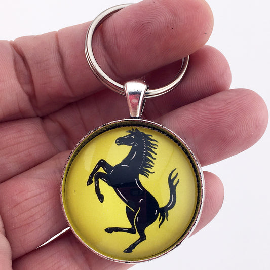 Ferrari Prancing Horse Emblem Badge Ornament 1.2" Diameter Keychain