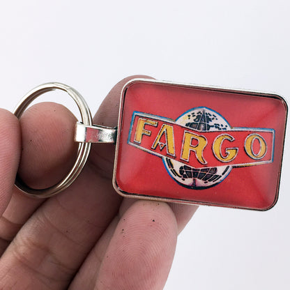 Antique Fargo Truck Emblem Badge Logo 1 x 1.25 Diameter Keychain