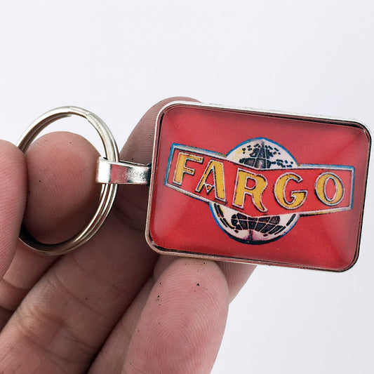Antique Fargo Truck Emblem Badge Logo 1 x 1.25 Diameter Keychain