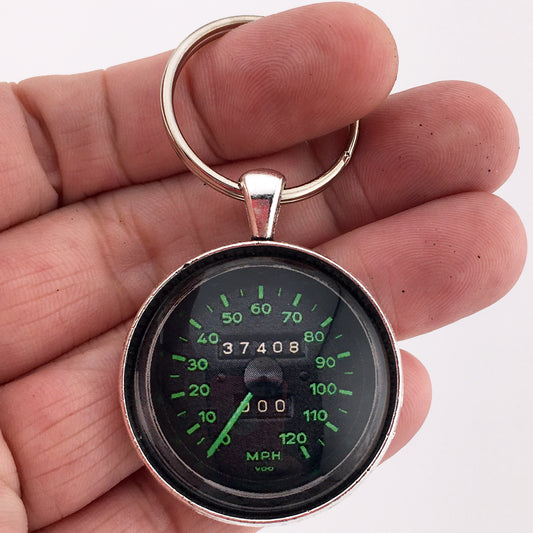 Vintage Porsche 356 120 MPH Speedometer Gauge 1.2" Diameter Keychain