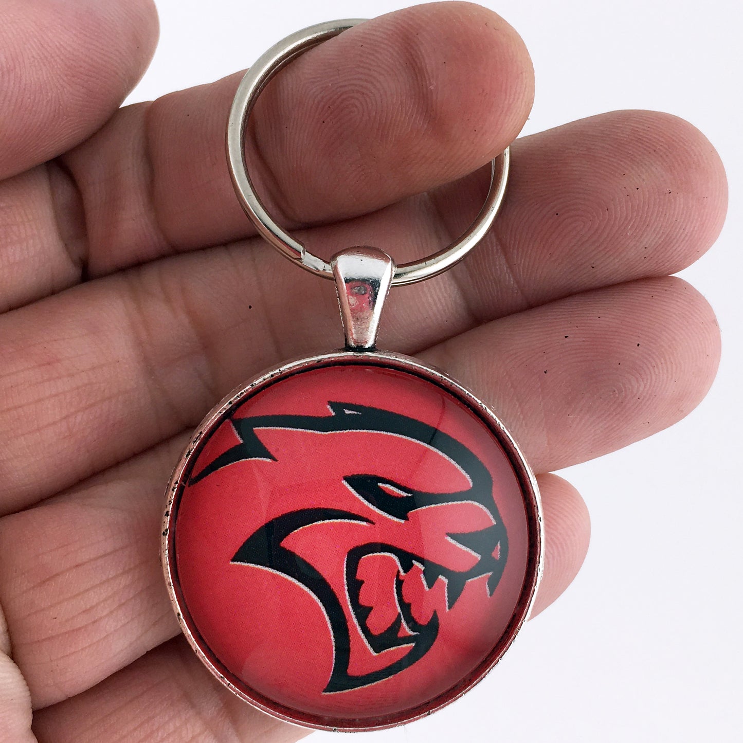 Vintage Dodge Hellcat Emblem Badge Ornament Logo 1.2" Diameter Keychain