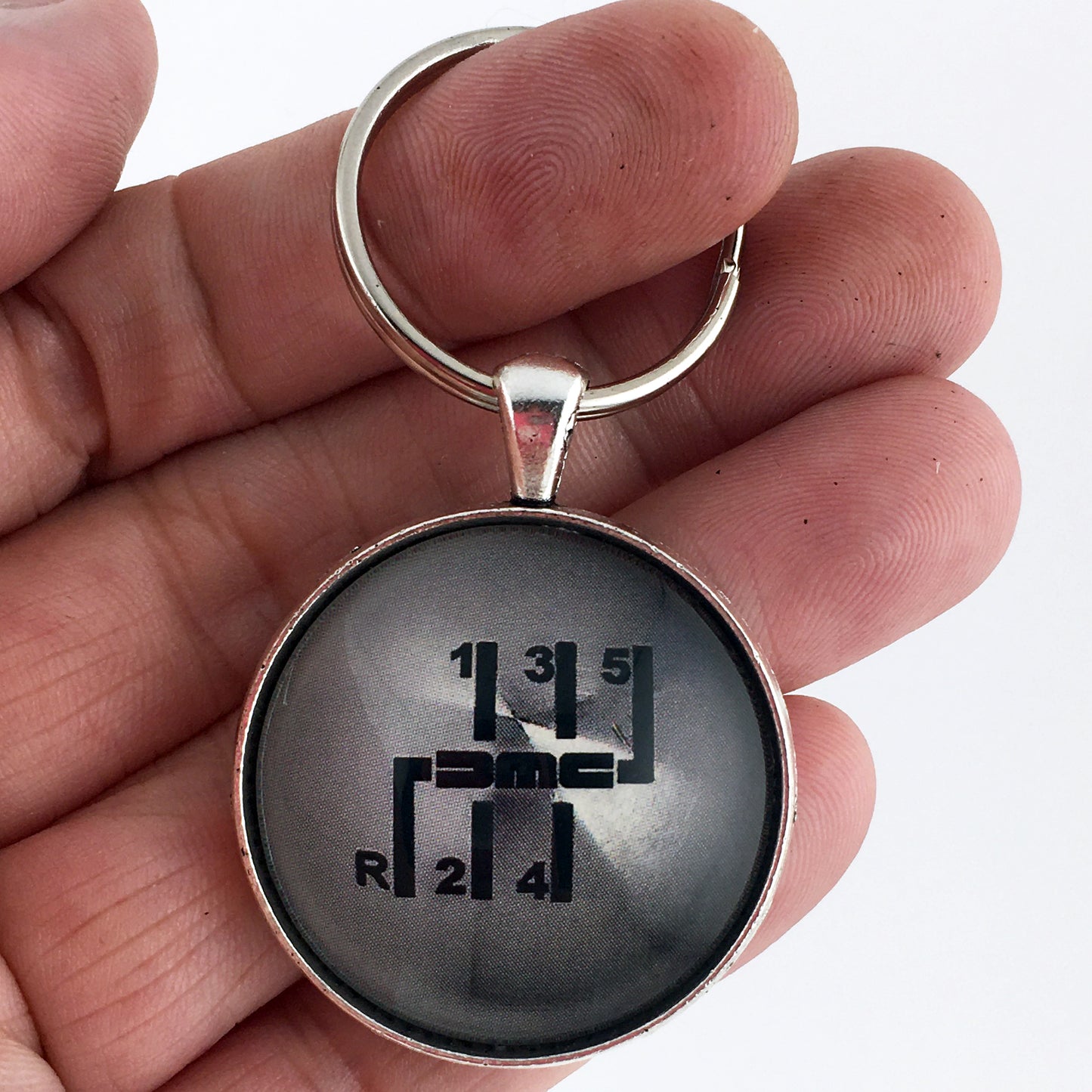 Vintage Delorean Motor Company DMC Shift Knob Logo 1.2" Keychain