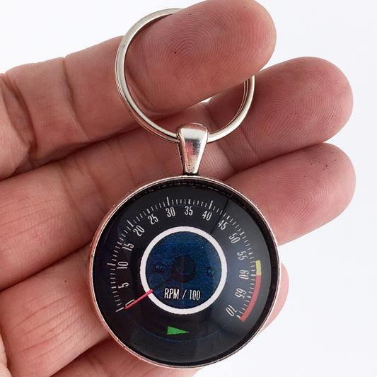 Vintage Chevrolet 1st Camaro 70K RPM Gauge Tachometer 1.2" Keychain